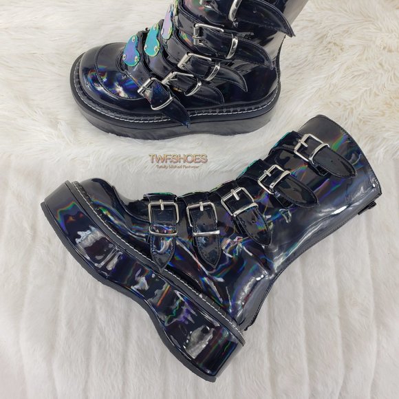 Platform Heart Metal Plates Buckle boot Emily 330 - Picture 12 of 16